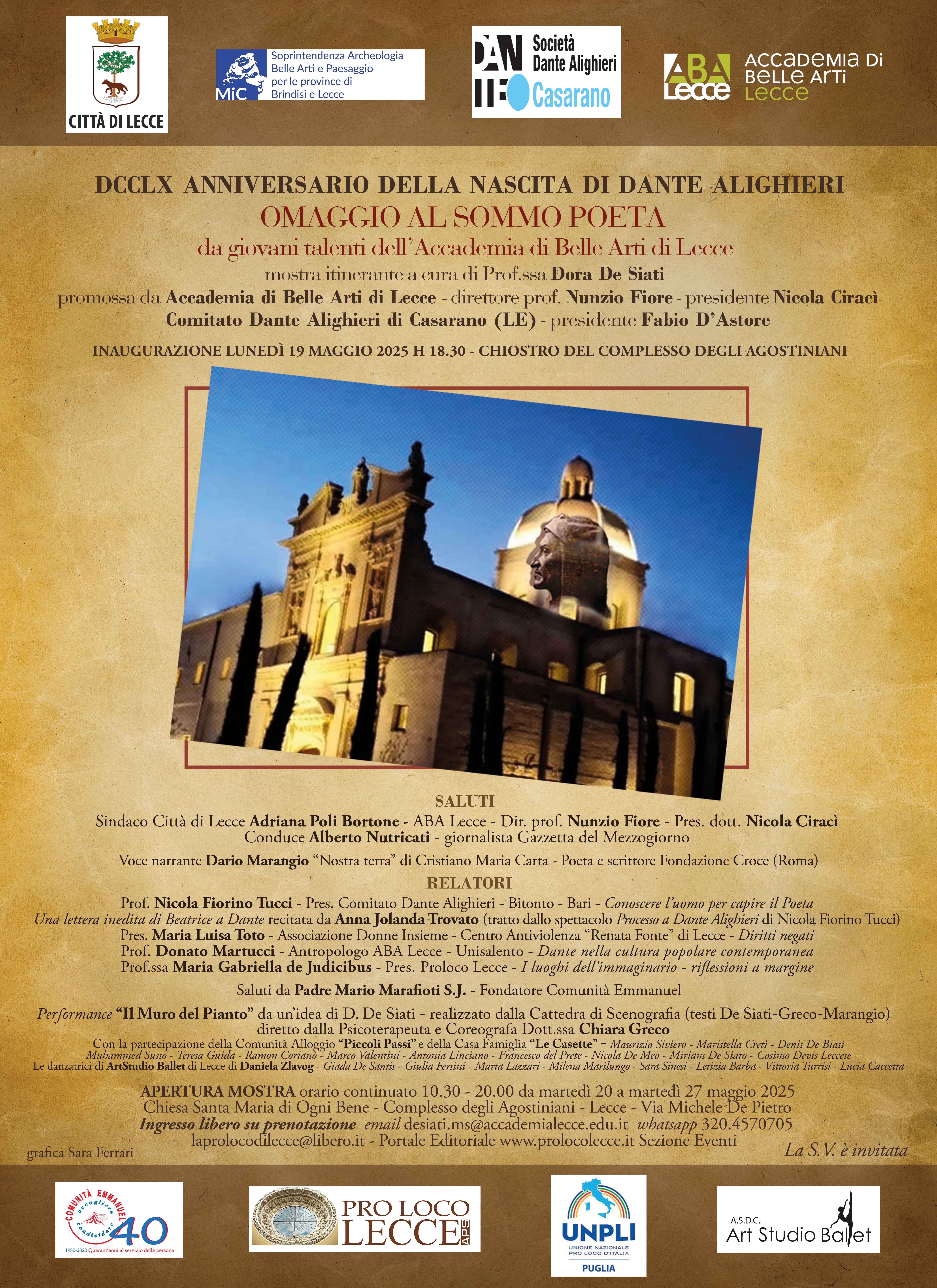 DCCLX anniversario della nascita di Dante Alighieri: Omaggio al Sommo Poeta