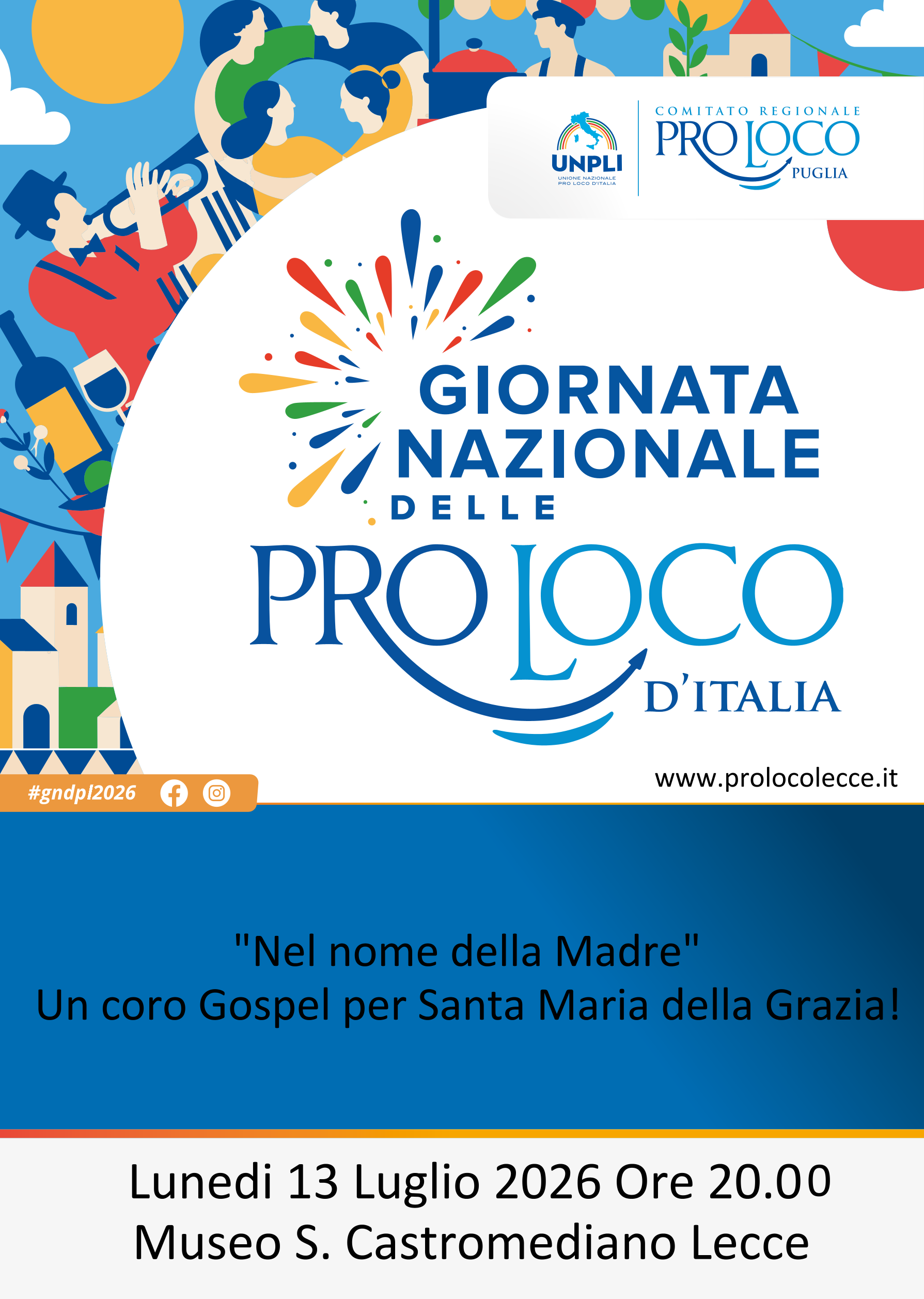 “Nel nome della Madre!” un concerto per Santa Maria della Grazia nella giornata nazionale delle Pro Loco d’Italia!