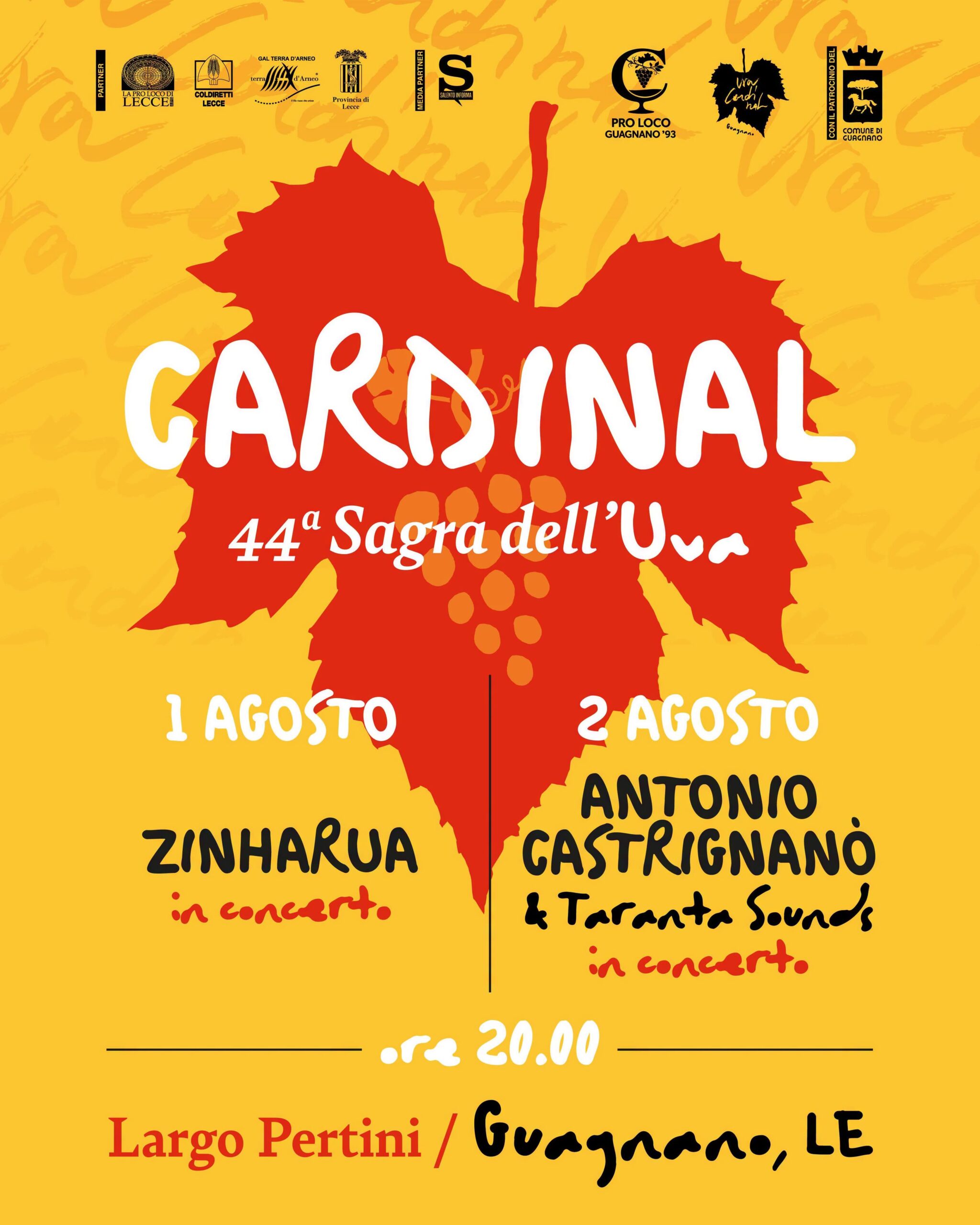 1 e 2  Agosto Sagra dell’Uva Cardinal a Guagnano!