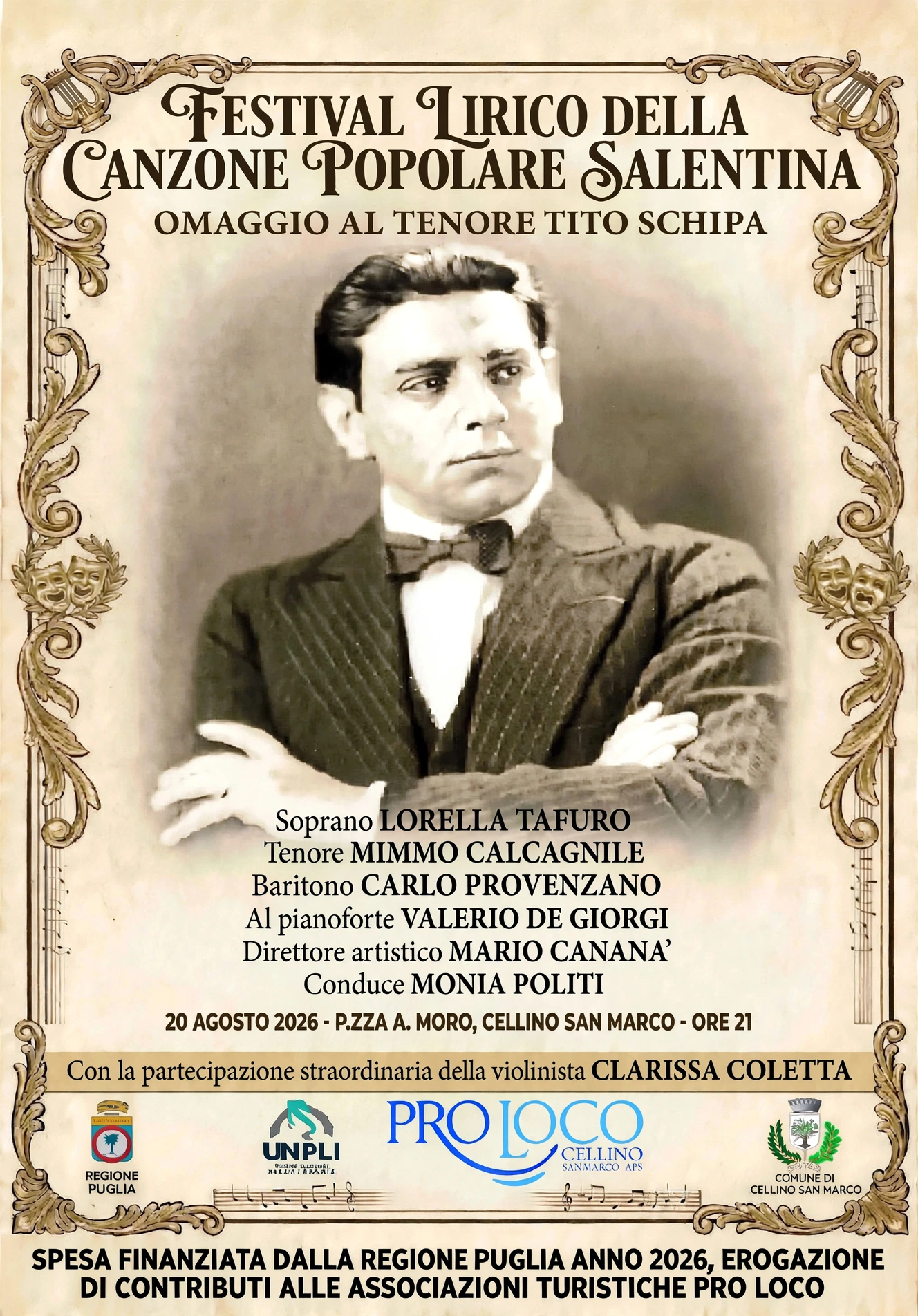 FESTIVAL LIRICO DELLA CANZONE POPOLARE SALENTINA – OMAGGIO A TITO SCHIPA